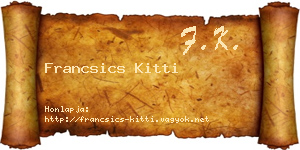 Francsics Kitti névjegykártya